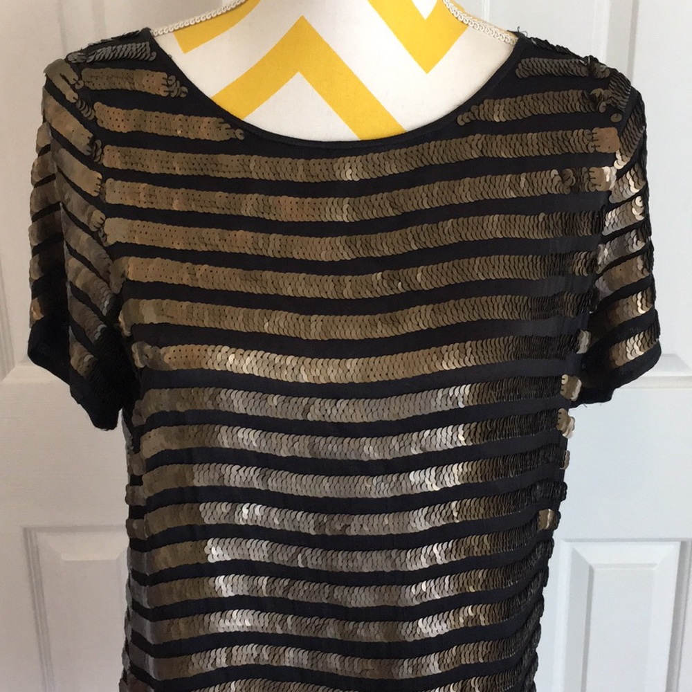 French Connection Gold sequin dress - Picture 2 of 4
